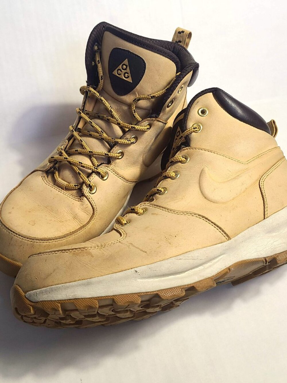 Nike ACG Manoa Leather Boots Mens Size 11 Wheat Haystack Brown 454350-700 Hiking
